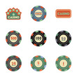 assembly flat icons Casino poker chips