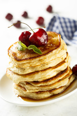 Sticker - Pancakes with fresh cherry