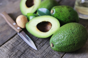 Wall Mural - avocado on wooden background