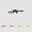 © sablevector - Sniper rifle vector black simple icon. Flat style for web and mobile.