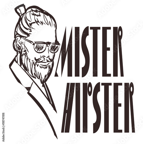 Hand Drawn Hipster Silhouette On A Modern Polygonal Background