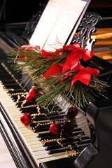 Poster - Christmas decoration on piano keys