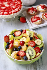 Wall Mural - Big bowl with fruit salad