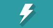 © pavic - Vector lightning icon with long shadow on flat background