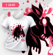 Modern t-shirt print design with dead horse.