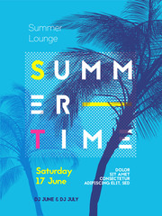 Summer time party poster design template