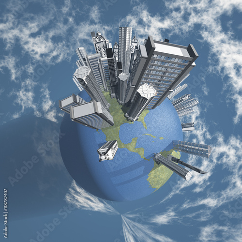 Foto City Earth with Clouds Elements of this image furnished by NASA