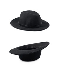 Wall Mural - Black homburg hat isolated