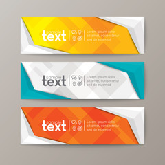 Wall Mural - banners template with abstract low poly background