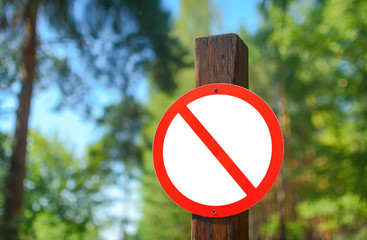 Red road sign circular shape