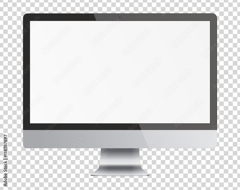 Modern computer monitor display with blank screen. - obrazy, fototapety, plakaty 