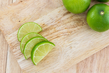 Wall Mural - Limes slices.