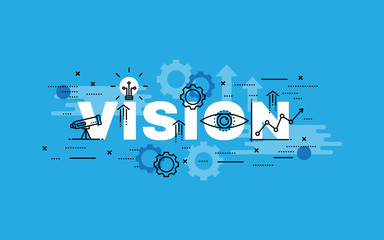 Wall Mural - Lettering flat line design concepts of Vision.