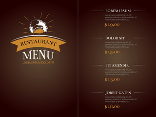 Wall Mural - Cafe restaurant menu template identity vector mockup