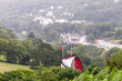 The Great Laxey Wheel or Lady Isabella on a cold misty and rainy day