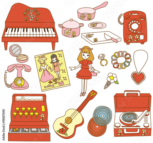 日本の昔のおもちゃ 女の子の玩具 Stock Vector Adobe Stock 日本の昔のおもちゃ 女の子の玩具 Stock Vector Adobe Stock