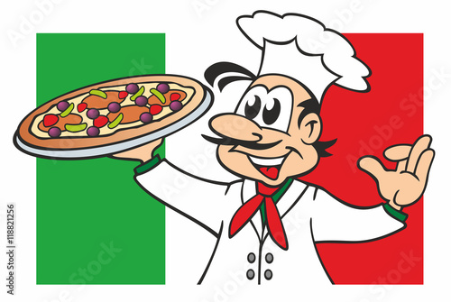 Pizza Pizzabacker Italien Fahne Rechteckig Buy This Stock Vector And Explore Similar Vectors At Adobe Stock Adobe Stock