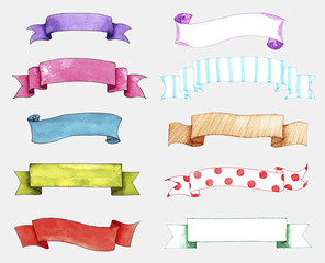 watercolor banners