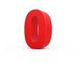© lznogood - red number 0, 3d illustration.