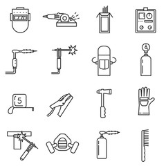 Wall Mural - welding icon set. Welding tools.Thin line design