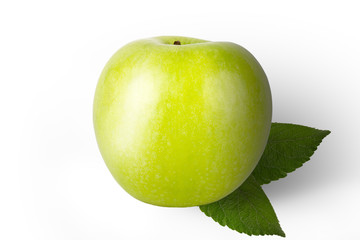 Wall Mural - Fresh green apple isolated on a white background