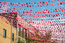 "Pink Balls" In Montreal Gay Village On Sainte-Catherine Street