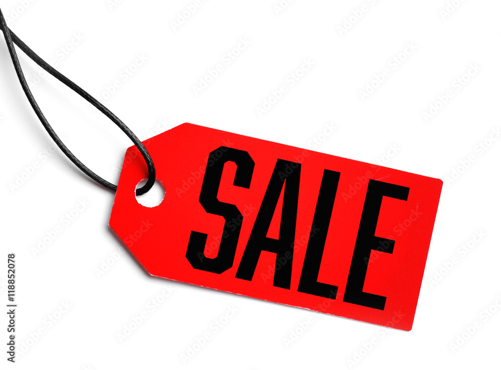 Sale label on white background