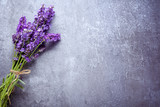 Fototapeta Lawenda - lavender on stone