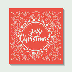 Canvas Print - merry christmas frame vintage style vector illustration design