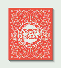 Canvas Print - merry christmas frame vintage style vector illustration design