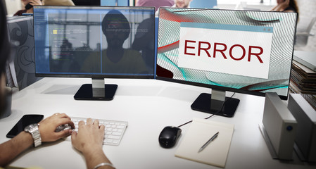 Wall Mural - error disconnect warning failure abend concept
