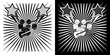 © drstokvektor - musical background drum kit and guitar black white clipart