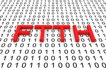 Wall Mural - ftth in the form of binary code, 3d illustration