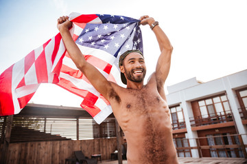 African man with usa flag