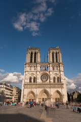 Wall Mural - Notre Dame de Paris. France. Ancient catholic cathedral on the quay of a river Seine. Famous touristic architecture landmark in summer
