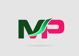 Wall Mural - Letter M and P logo vector
