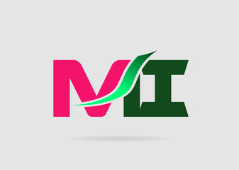 Wall Mural - Letter M and i logo vector
