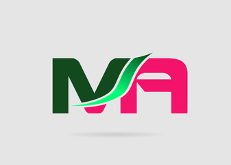 Wall Mural - Letter M and A logo vector
