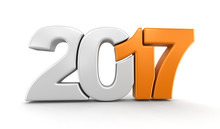 New Year 2017. Image With Clipping Path.