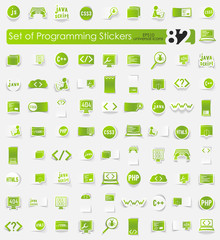 Set of programming stickers
