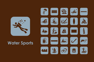 Canvas Print - Set of water sports simple icons