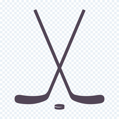 Canvas Print - Crossed Ice Hockey sticks