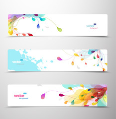 Wall Mural - set of abstract colorful web headers.