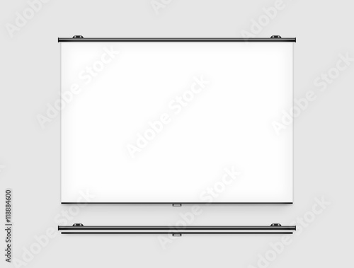Blank Projector Screen Mockup On The Wall Projector Display Mock