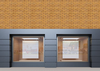 Wall Mural - view of the store facade. 3d rendering