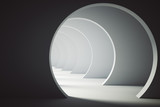 Fototapeta Perspektywa 3d - Light concrete tunnel