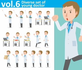 Wall Mural - Diverse set of young doctor on white background , EPS10 vector format vol.6