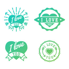 Wall Mural - I love You vector logo badges