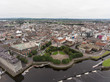 Aerial view cityscape of limerick city skyline, ireland