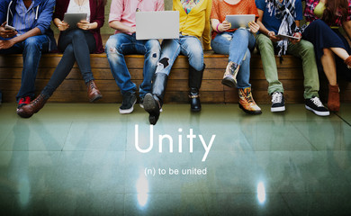 Wall Mural - Unity Community Connection Cooperation Team Concept